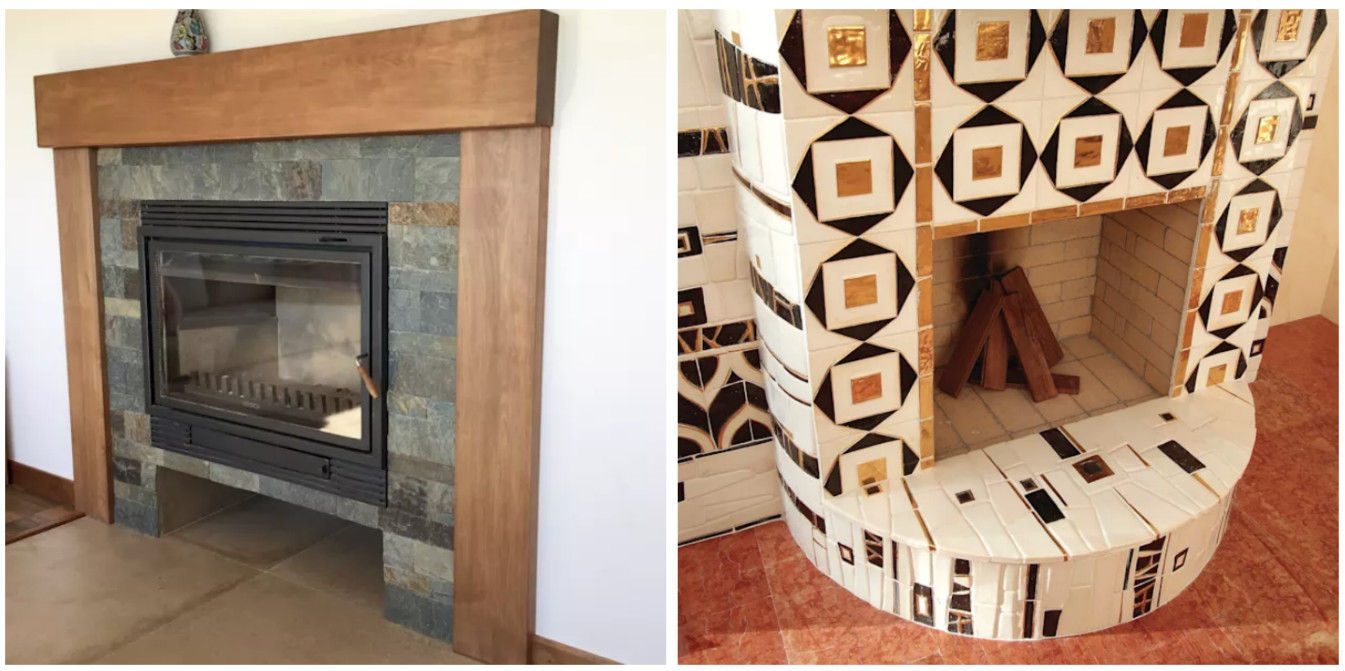 idea de azulejo de trabajo de piedra de chimenea