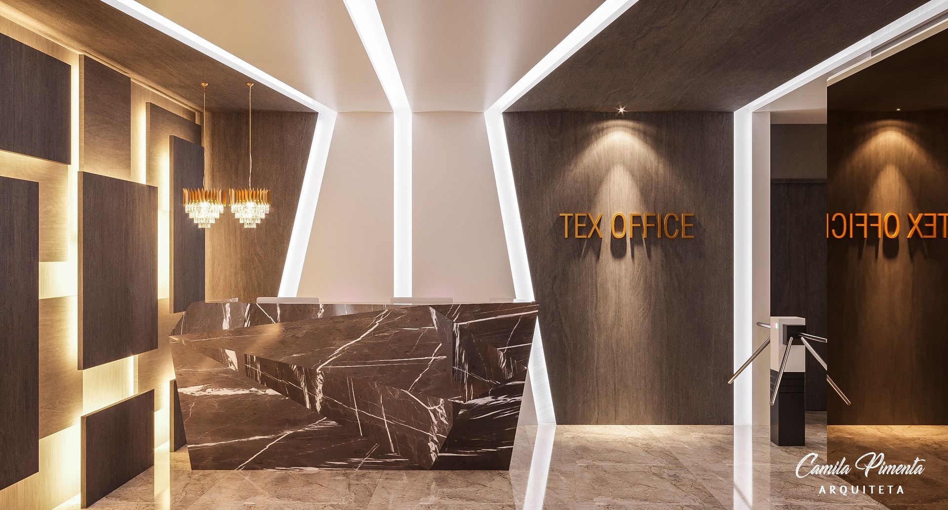 Projeto de recepção comercial luxuosa (com ideias lindas de iluminação ...
