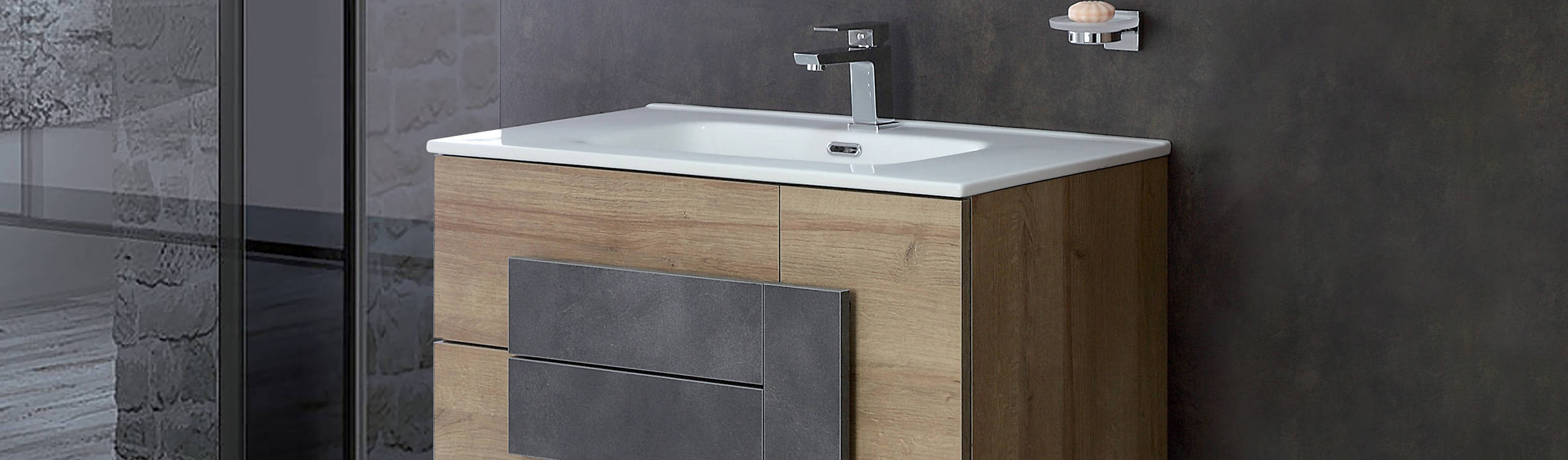 Angoliera bagno a 2 ripiani colore silver Feridras