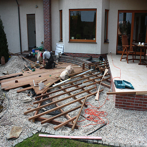 Vorher Nachher Bau Einer Genialen Holzterrasse