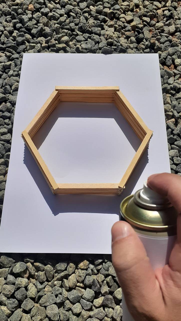 How To Make a Decorative Popsicle Stick Hexagon Shelf - DIY & Crafts