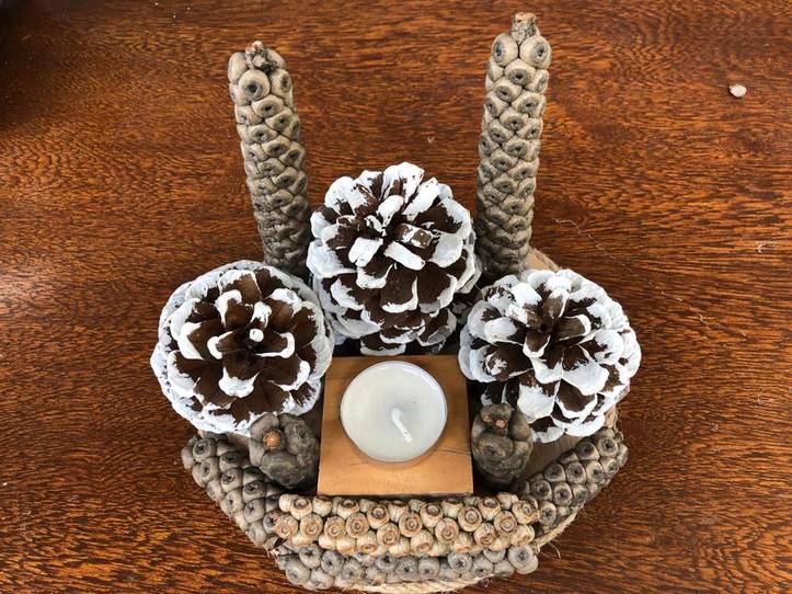 15 Metal Pine Cone Candle Holder - House of Boo