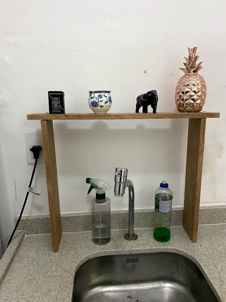 Wooden over deals the sink shelf