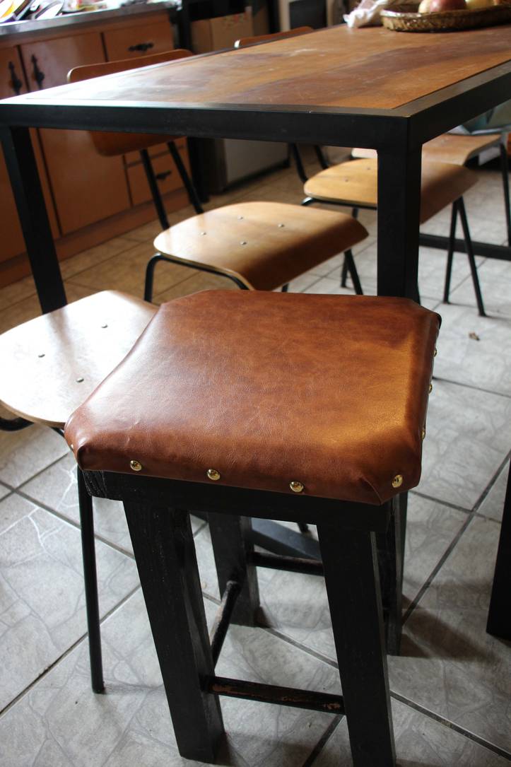 Reupholstering bar store stools with backs