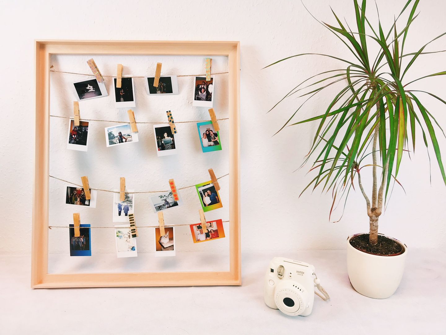 DIY: Cómo hacer un cuadro para colgar fotos de cámara instantánea