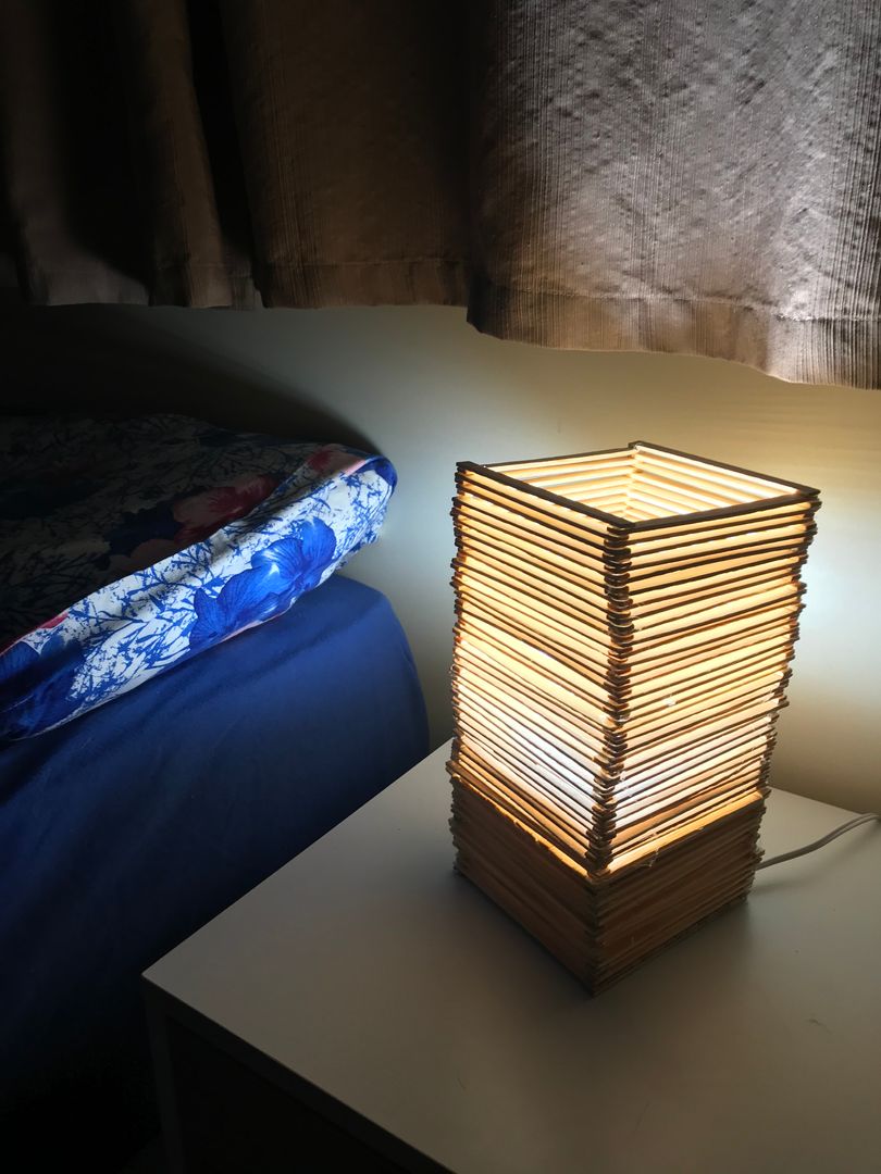 Log Cabin Made with Popsicle Sticks, The Popsicle Stick Lamp, Popsicle  stick crafts