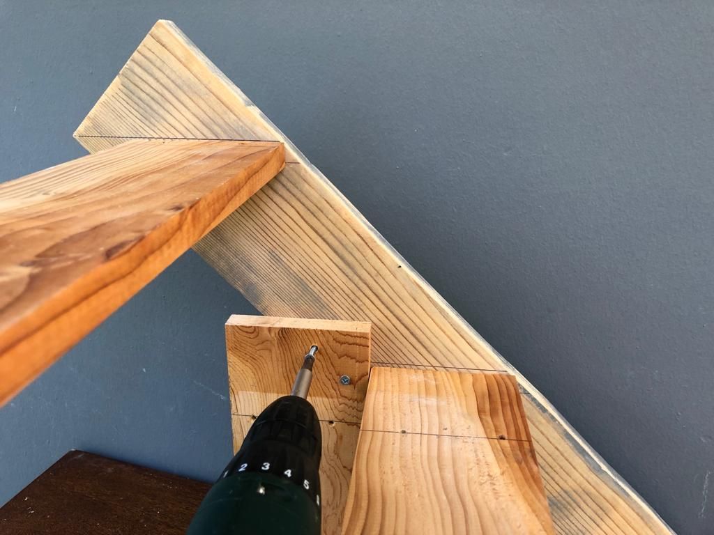 Colocación de los tablones en la parte interior