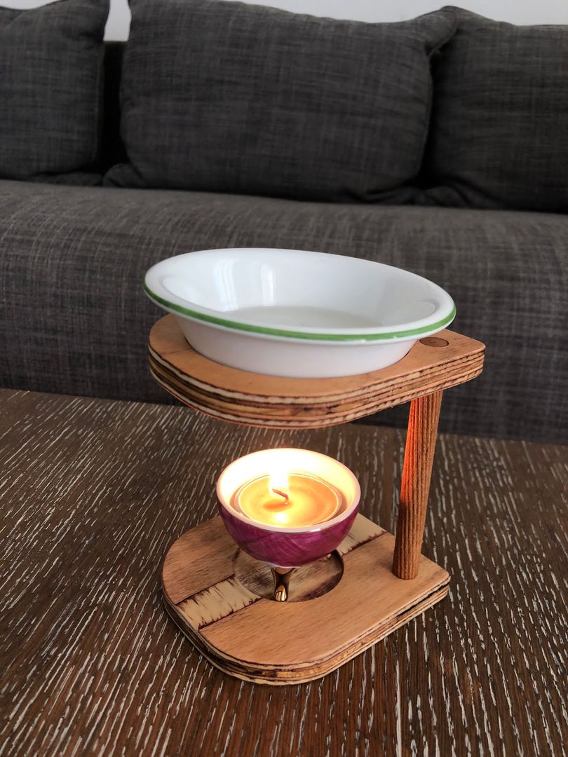 Glazen brander met etherische olie, wax-meltbrander, aromatherapie- aromadiffuser, theelichthouder, woondecoratie voor tafeldecoratie, housewarming (blauw