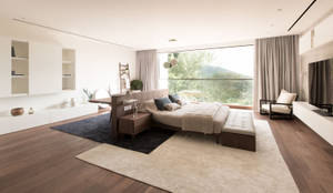 The King size bed:  Bedroom by Sensearchitects Limited