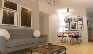 Combinacion de Escandinavo con Industrial: Livings de estilo  por Arquimundo 3g - Diseño de Interiores - Ciudad de Buenos Aires