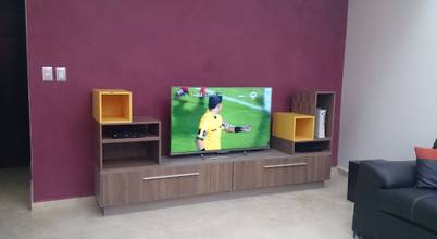 REMODELACIÓN APARTAMENTO, Amétrico Estudio Amétrico Estudio Modern living room TV stands & cabinets