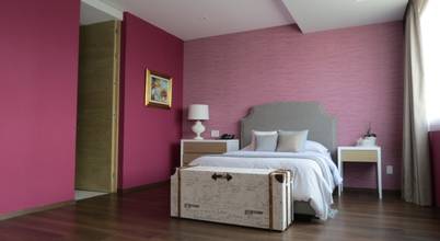 605-M, NIVEL TRES ARQUITECTURA NIVEL TRES ARQUITECTURA Moderne Schlafzimmer Pink