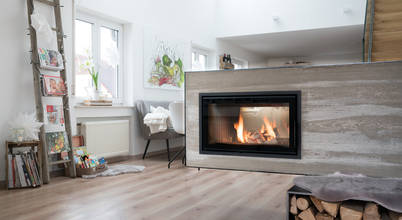Kamineck kiimoto kamine Minimalistische Wohnzimmer Beton Beige Kamin,Öfen,Ofen,Kamin und Zubehör