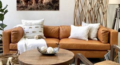 Living Room - Photoshoot Otoño, Decor One Decor One Moderne Wohnzimmer Leder Sofas und Sessel