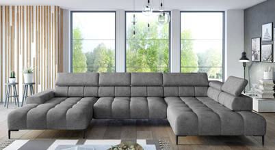 Wohnlandschaft U-Form Cobra XL Sofa & Bett Moderne Wohnzimmer Grau Wohnlandschaft U-Form, Wohnlandschaft in U-Form, Wohnlandschaft U-Form grau, Wohnlandschaft samt grau