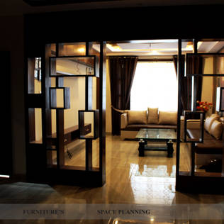 3BHK FLAT: Living room by intent interior