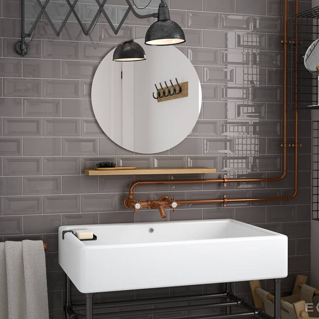 Equipe Ceramicas Industrial style bathroom Ceramic