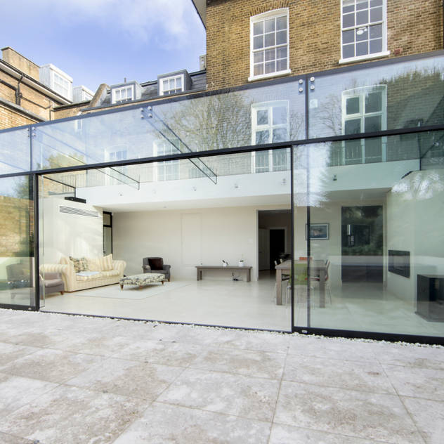 Barnes, London; Culmax Glass Box Extension and Maxlight Doors: minimalistic Conservatory by Maxlight