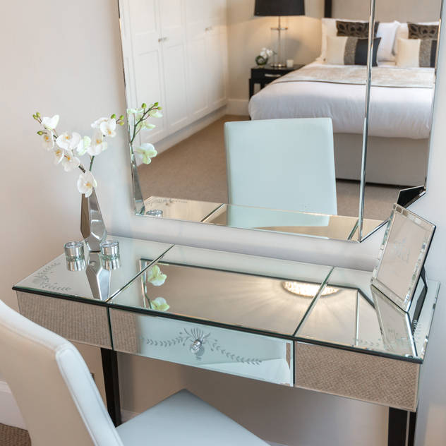 thin white dressing table