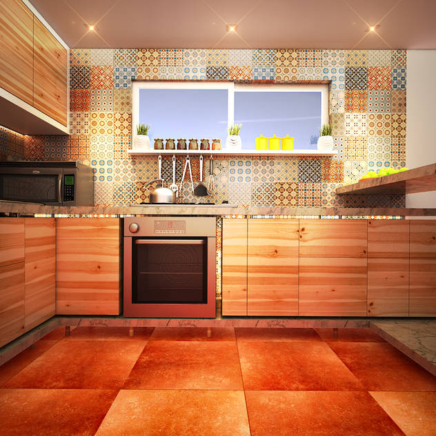 Cocina HR: Cocinas de estilo por Rotoarquitectura Cocina HR: Cocinas de estilo por Rotoarquitectura