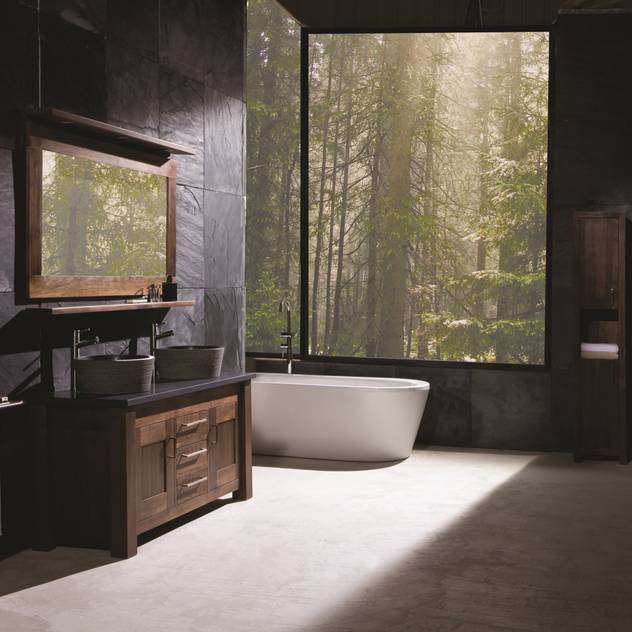 Full Bathroom Walnut Finesse Range Stonearth Interiors Ltd Modern bathroom Solid Wood