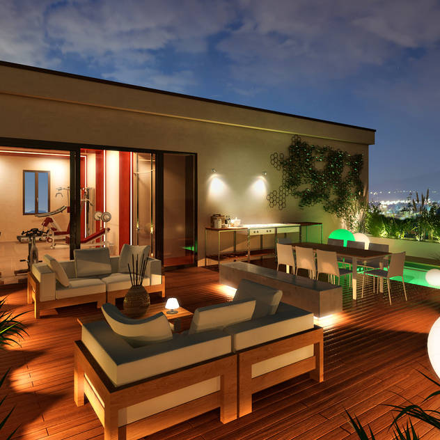 Rendering 3D: residenze in Africa, NLDigital NLDigital Modern Terrace