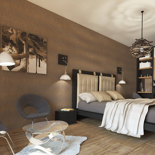 Contemporary Interior for an apartment, Sofia Inspiria Interiors Scandinavian style bedroom