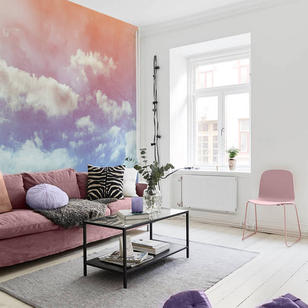 Pastel clouds Eclectic style living room by Pixers Eclectic