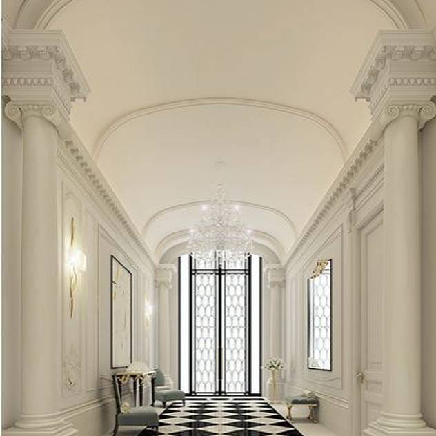 Black and White Hallway Design Ideas IONS DESIGN Classic style corridor, hallway and stairs Marble Black
