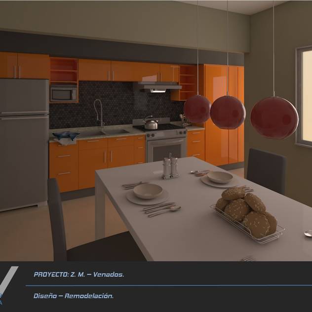 Z. M. - Hacienda Los Venados: Cocinas de estilo moderno por MA5-Arquitectura