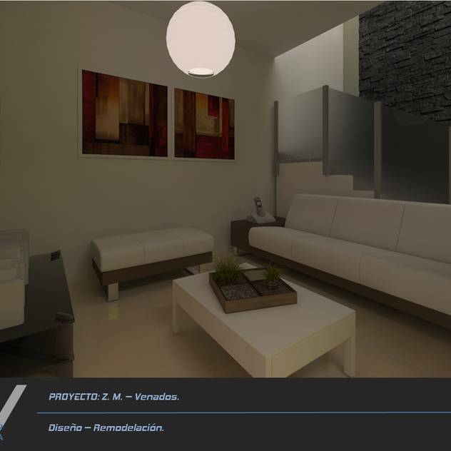Z. M. - Hacienda Los Venados: Salas de estilo moderno por MA5-Arquitectura