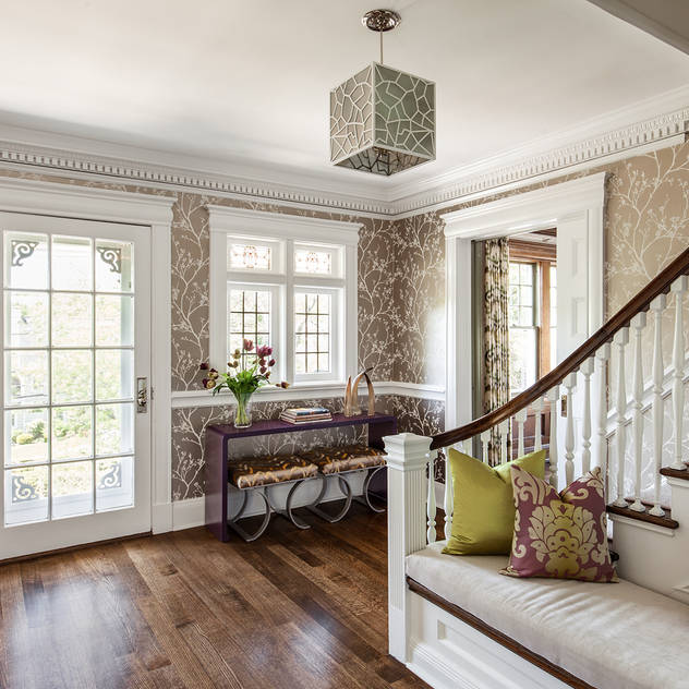 Foyer Clean Design Modern Corridor, Hallway and Staircase