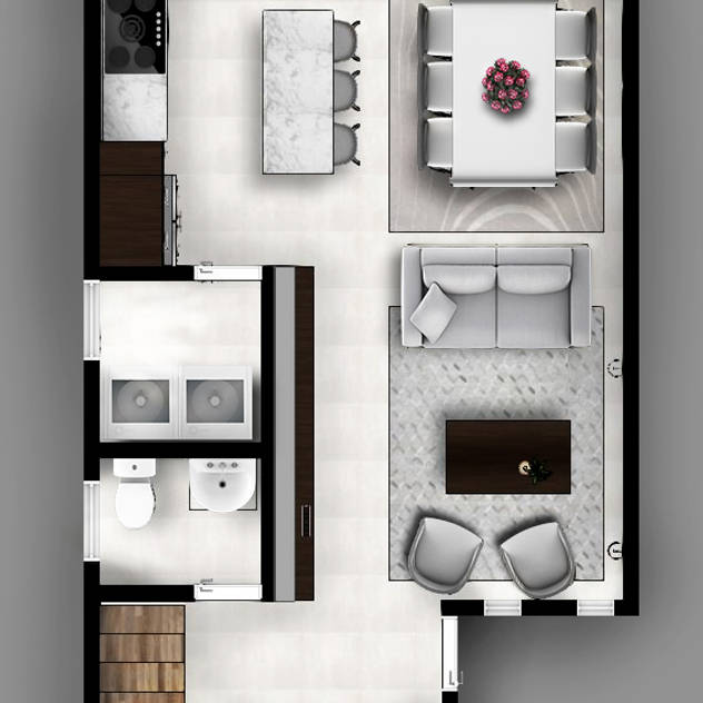 Planta baja: Pasillo, hall y escaleras de estilo  por CDR CONSTRUCTORA