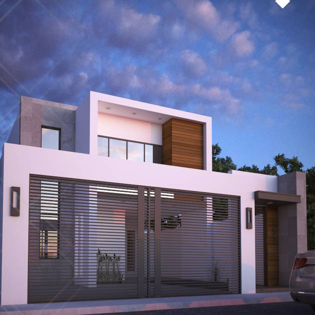 Fachada principal: Casas de estilo moderno por CDR CONSTRUCTORA