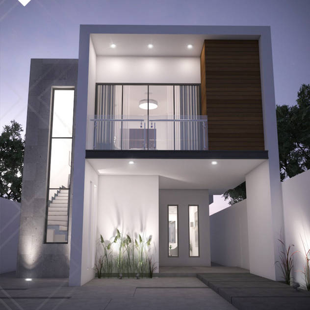 Fachada interior: Casas de estilo moderno por CDR CONSTRUCTORA