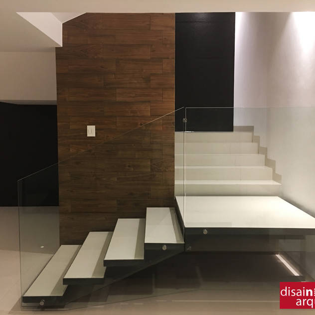 homify Corridor & Stairs Modern Metal Black