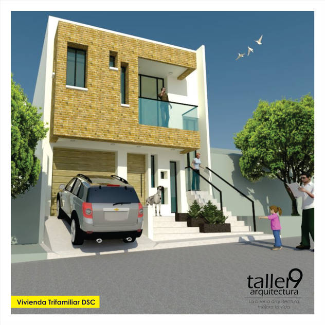 Fachada Principal TALLER 9, ARQUITECTURA Casas de estilo moderno