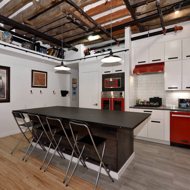 Renovation at 29 Tiffany Industrial style kitchen by KBR Design and Build Industrial