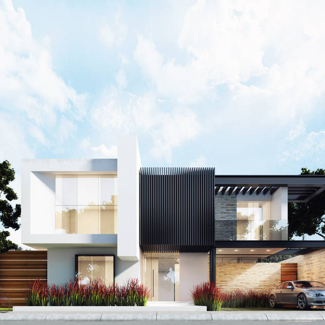 Propuesta de fachada interior 1: Casas de estilo minimalista por Besana Studio