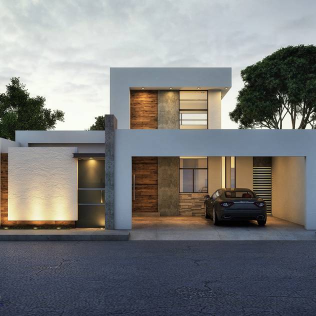 CASA PIRINEO: Casas de estilo moderno por Alan Rangel Arquitecto 