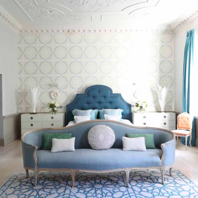 master bedroom niche pr Eclectic style bedroom Wood Blue