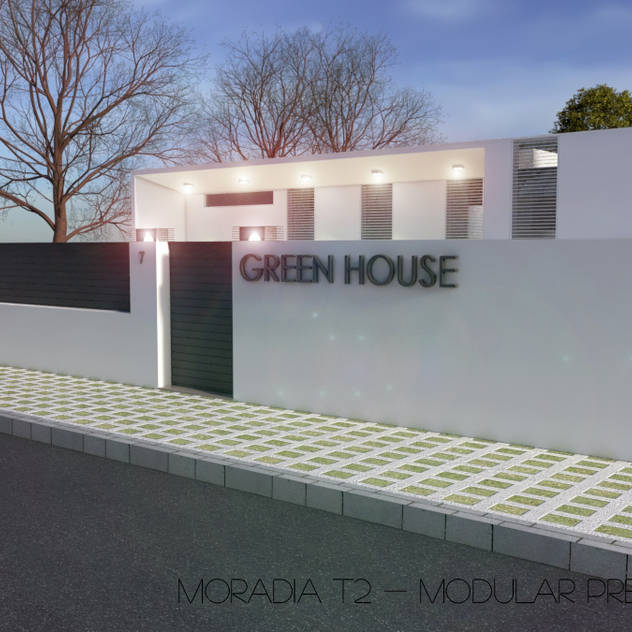 Casa Pr&eacute;-fabricada T2 1 Piso - Portugal: Casas pr&eacute;-fabricadas  por Arbisland Arquitectura & Design