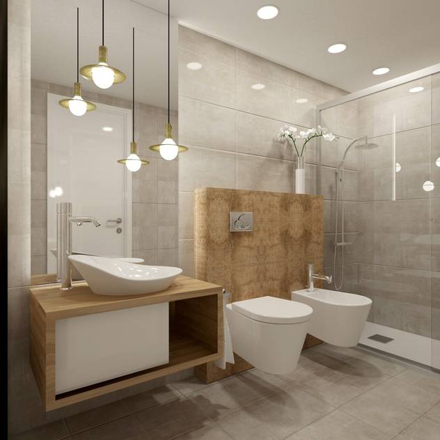 Remodelação de casa de banho: Casas de banho modernas por VRB arquitectura e Interiores