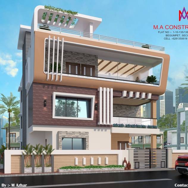 Exteriors and Architectural :  Houses by M.A Constructions