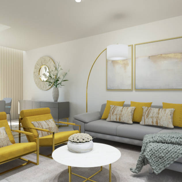 DECORAÇÃO ELEGANTE SALA DE ESTAR Salas de estar modernas por Glim - Design de Interiores Moderno