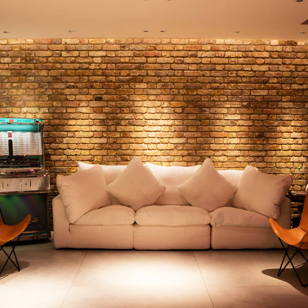 Interior Flemish bond Brick Feature Wall MB Masterbuilders Ltd. Living room