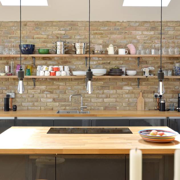 Architect designed house extension Maryland Newham E15 - Kitchen island area by GOAStudio | London residential architecture Modern