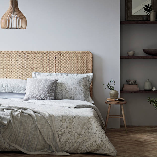 Morris & Co Bedroom Styled for Bedeck Alice Margiotta Rustic style bedroom Grey