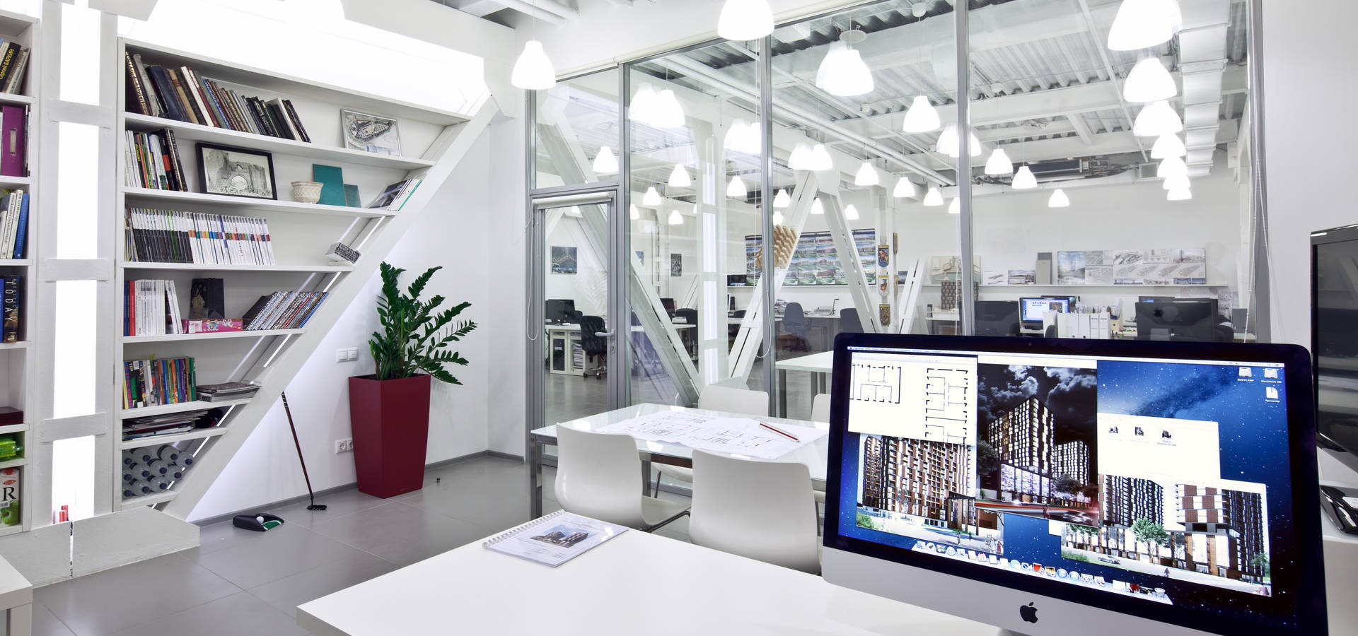 Организация рабочего пространства в офисе для архитекторов