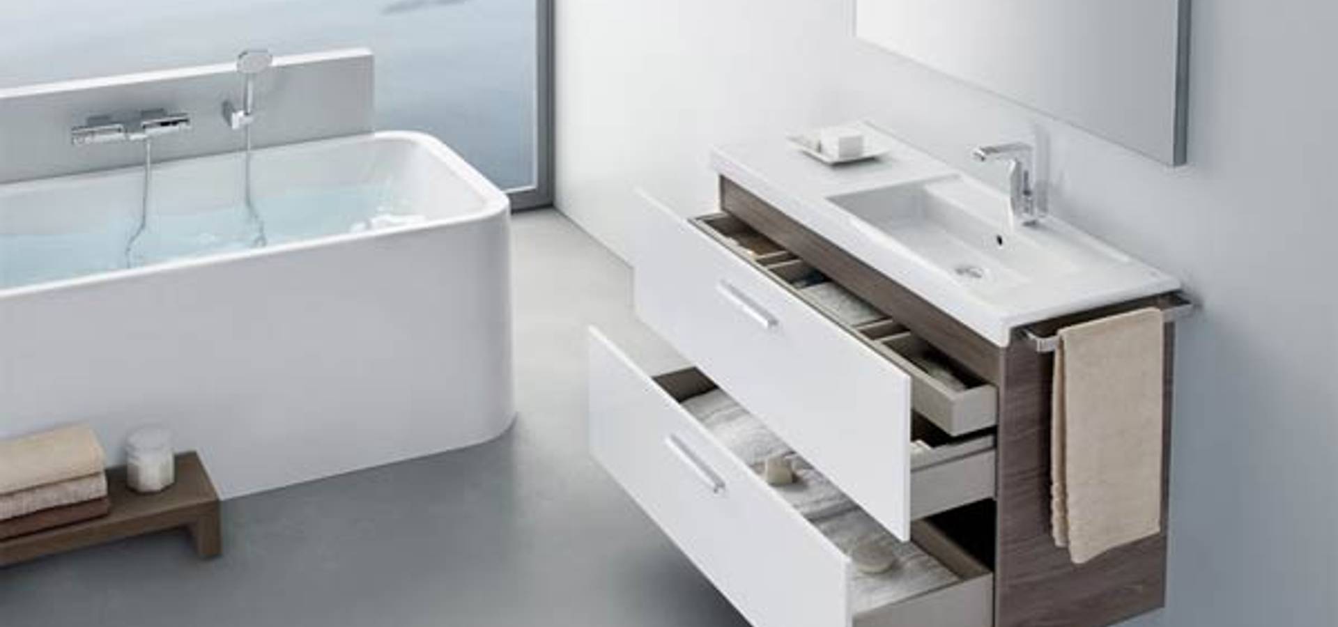Mueble de baño Unik Prisma de Roca 2 cajones